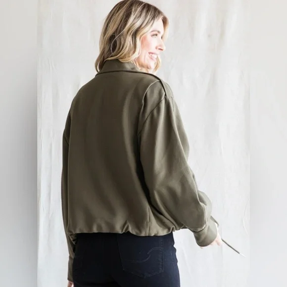🍁 OLIVE 🍁 Lightweight Fall Jacket - Picture 3 of 3